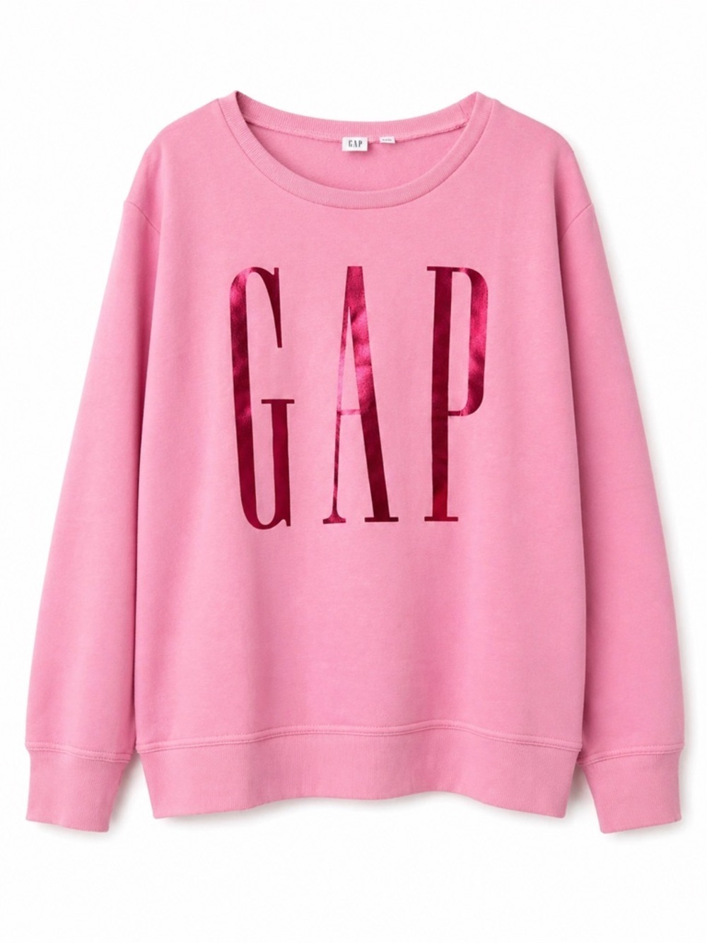GAP Pink Crew Sweatshirt with Glossy Logo